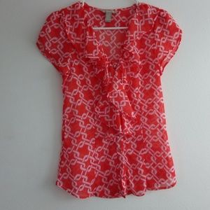 Banana Republic Like New Ruffle Blouse